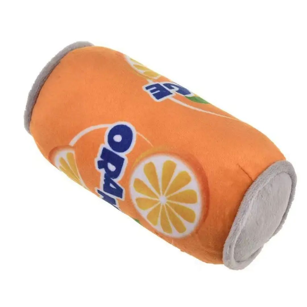 Novetly Plush Squeaky Toys (Orange Soda Can)
