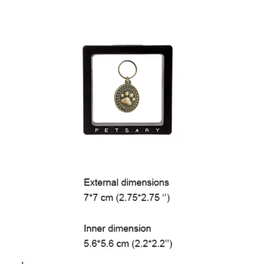 PAWSITIVE VIBES Engraving Pet Tag with a Floating Frame!