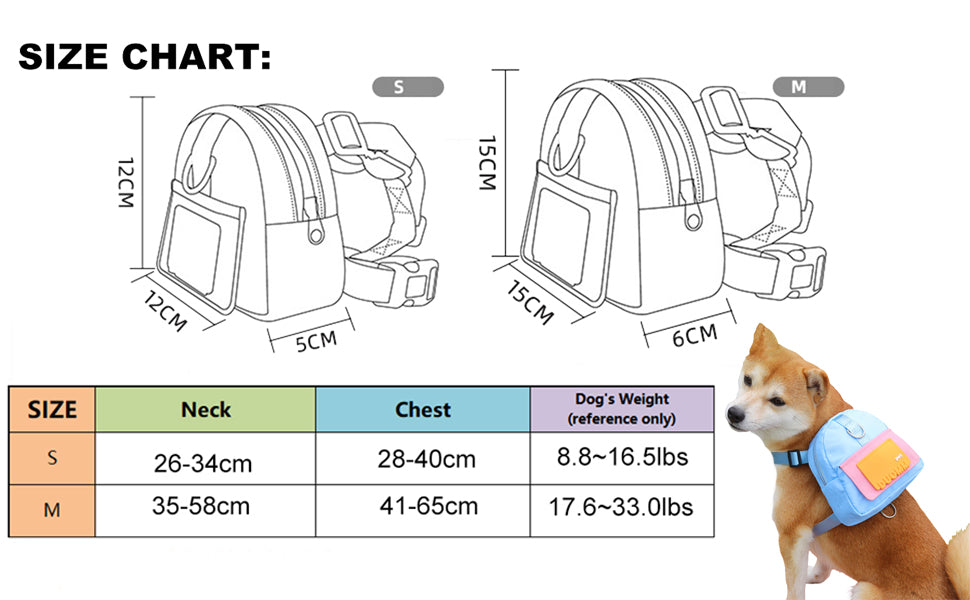 dog harness with backpack