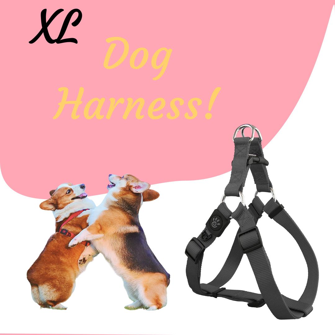 PETSARY XL Heavy Duty Dog Safety Harness | Breathable Chest Vest (Grey)