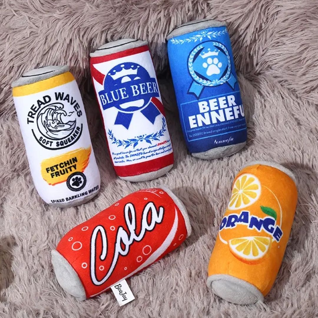 Novetly Plush Squeaky Toys (Orange Soda Can)