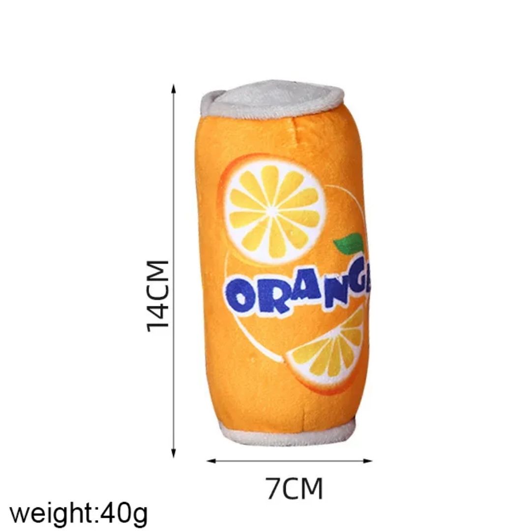 Novetly Plush Squeaky Toys (Orange Soda Can)