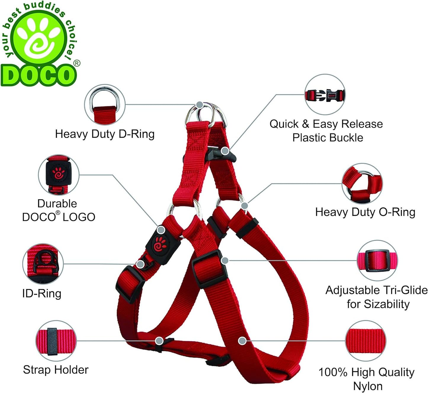 PETSARY XL Heavy Duty Dog Safety Harness | Breathable Chest Vest (Grey)