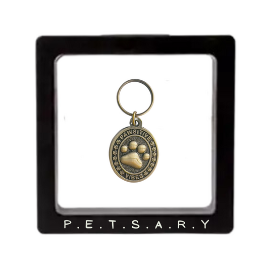 PAWSITIVE VIBES Engraving Pet Tag with a Floating Frame!