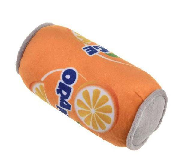 Novetly Plush Squeaky Toys (Orange Soda Can)