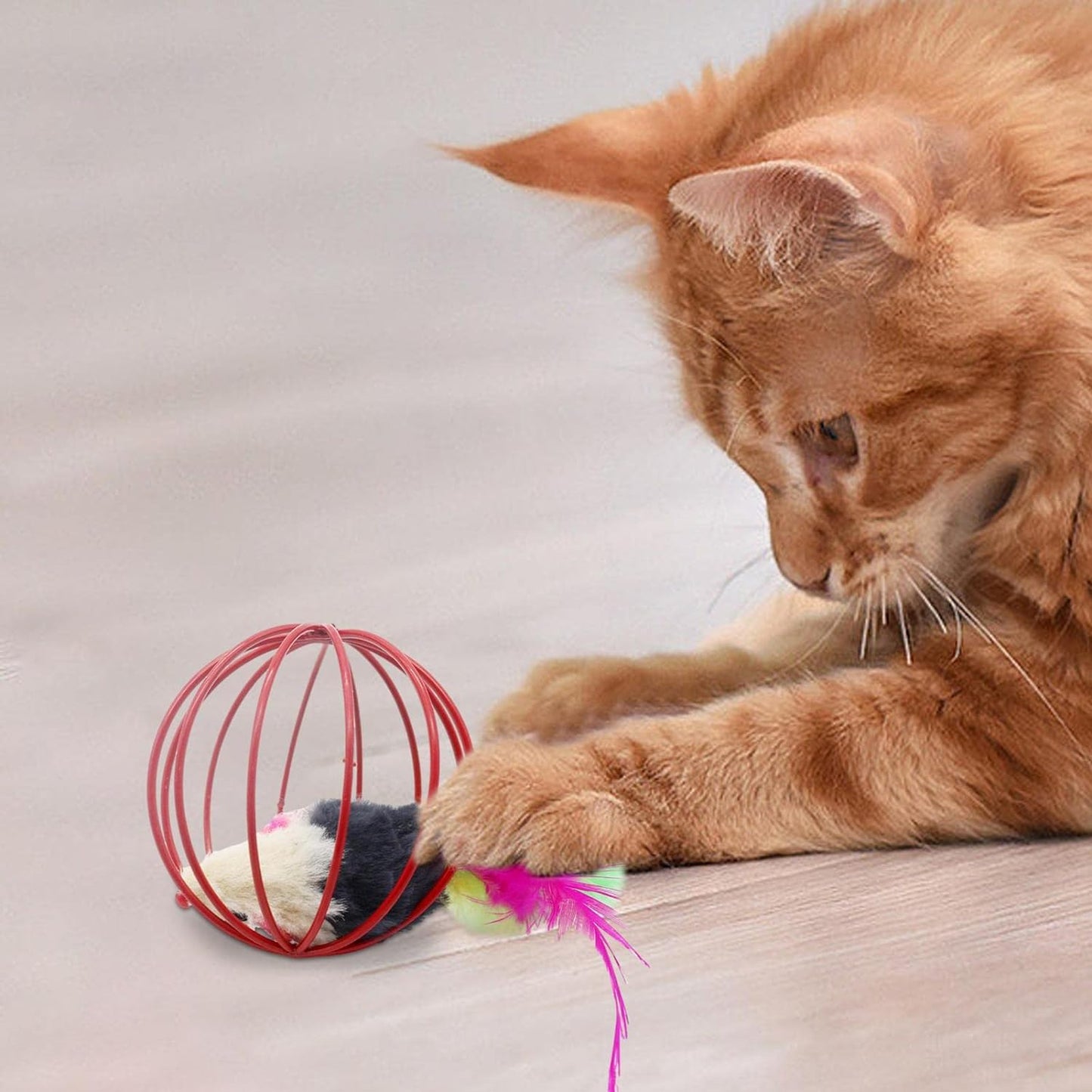 Interactive Colorful Mouse in a Cage Ball