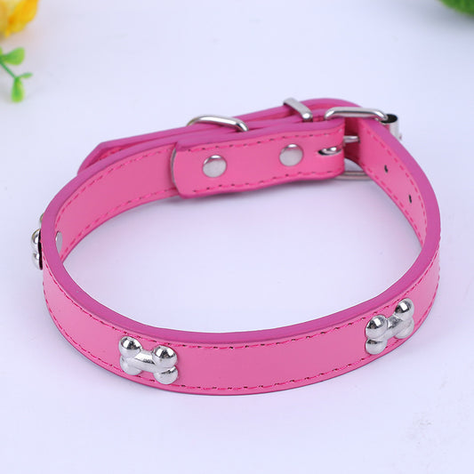 Faux Leather Bone Accent (Small, Pink)