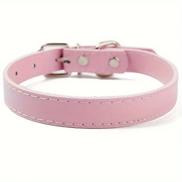 PETSARY Genuine Leather Dog Collar | Safe & Comfort (Pink - XL)
