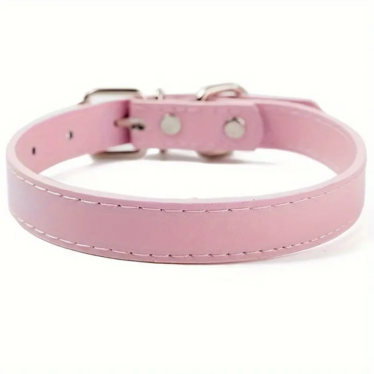 PU Leather Collar with Paw studs! (Pink - XL)