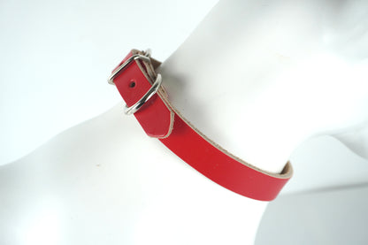 Heritage Collars - Raw Leather (Red, Large)