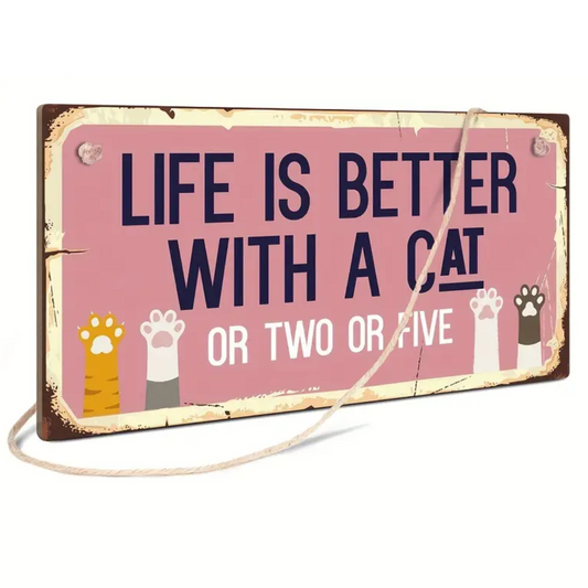 Cat Lovers Wooden Signs! (Pink)