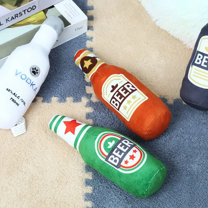 The Brew Buddy Squeaky Plush beer Toy