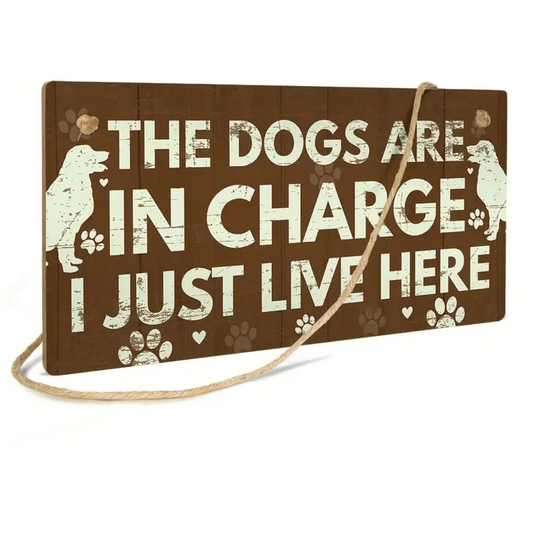 Dog Lover Fun Wooden Home Decor Signs (Brown)