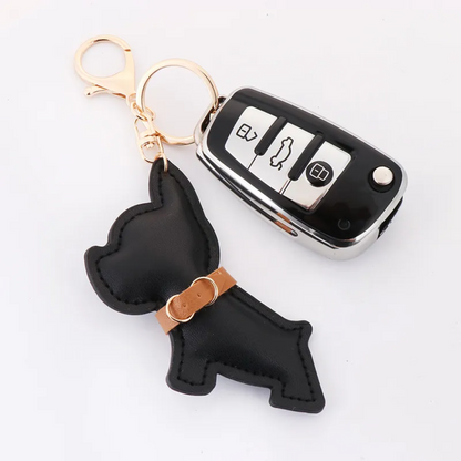 Chic Leather Keyring Dog