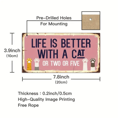 Cat Lovers Wooden Signs! (Pink)
