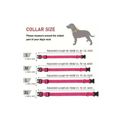 Pink Splash Light Reflective Nylon Dog Collar (XL - Pink)