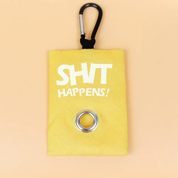 PETSARY Oh Shit Happens Dog Poop Bag Holder with a Free Poo Bag