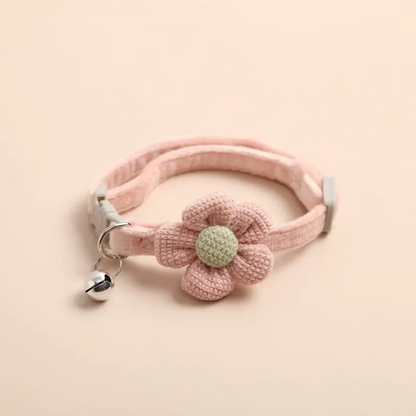 Cozy Blossom Plush Collar (Pale Pink)