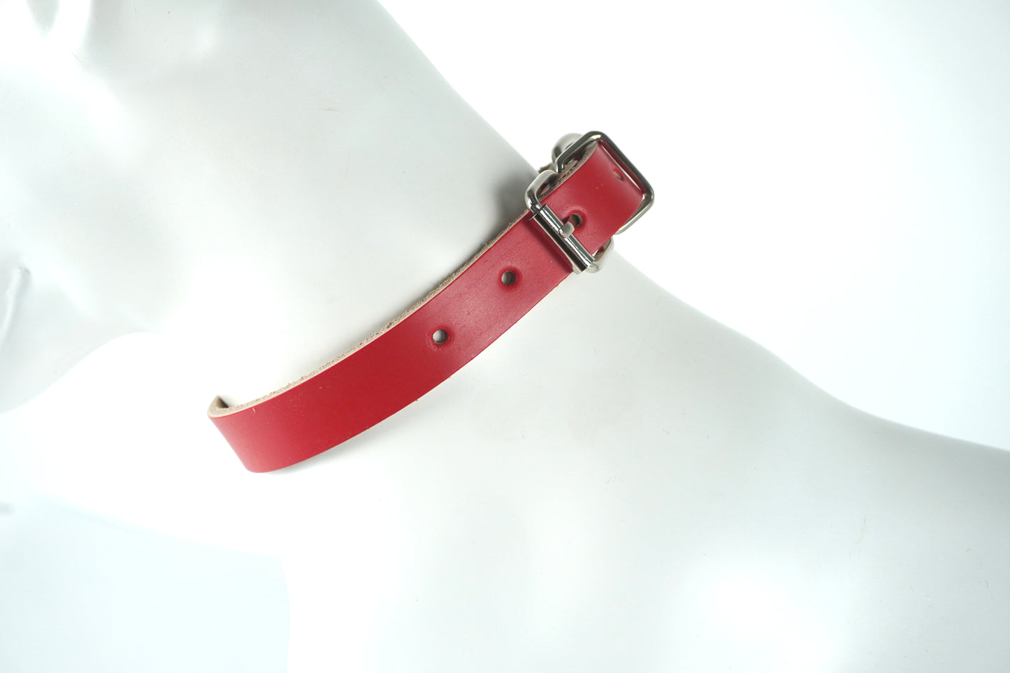 Heritage Collars - Raw Leather (Red, Large)