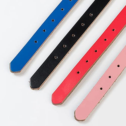 Heritage Collars - Raw Leather (XS, Pink)