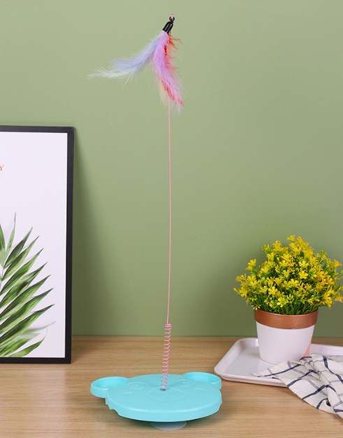 Suction Standing Feather Cat Toy