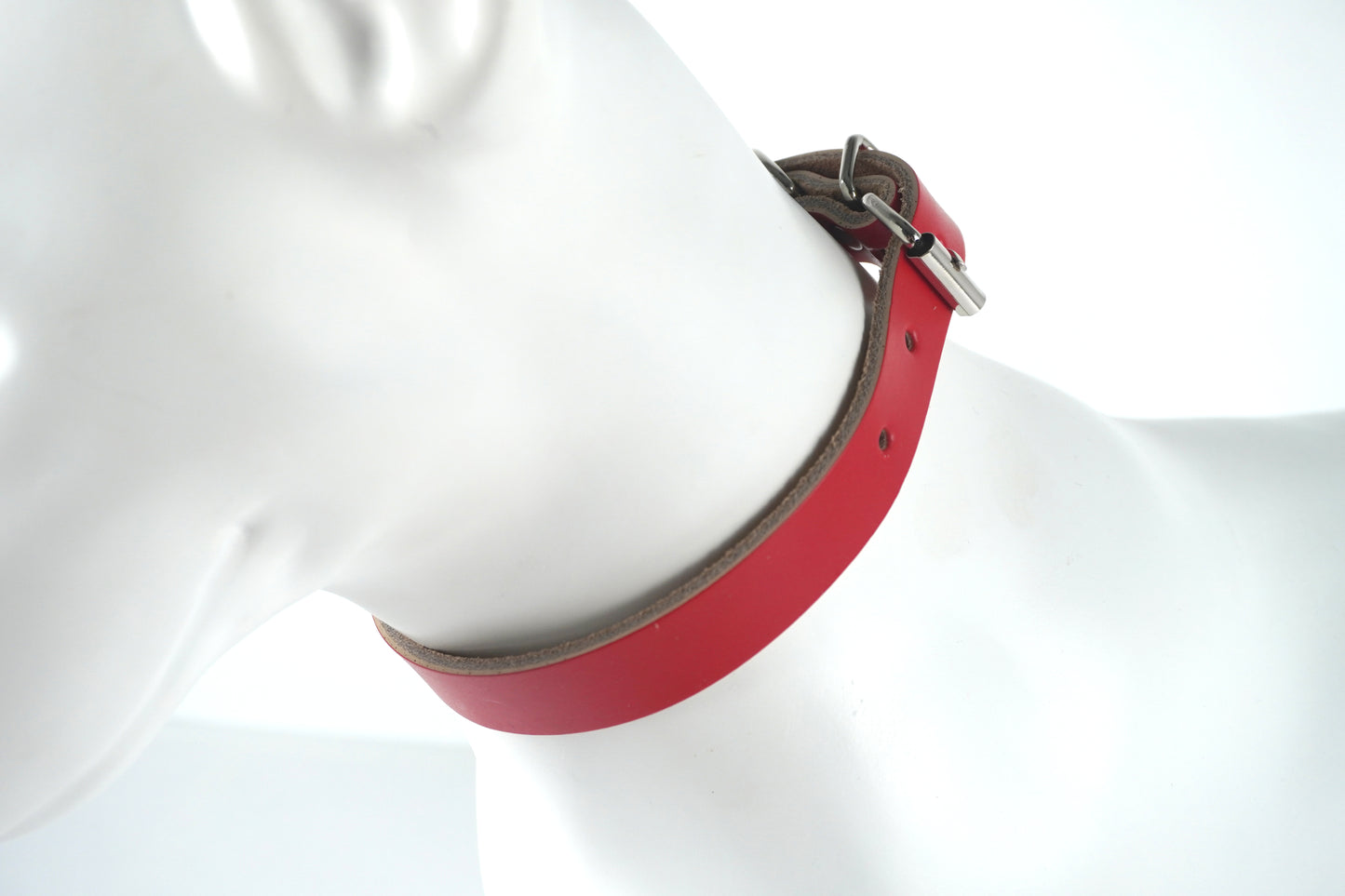 Heritage Collars - Raw Leather (Red, Large)