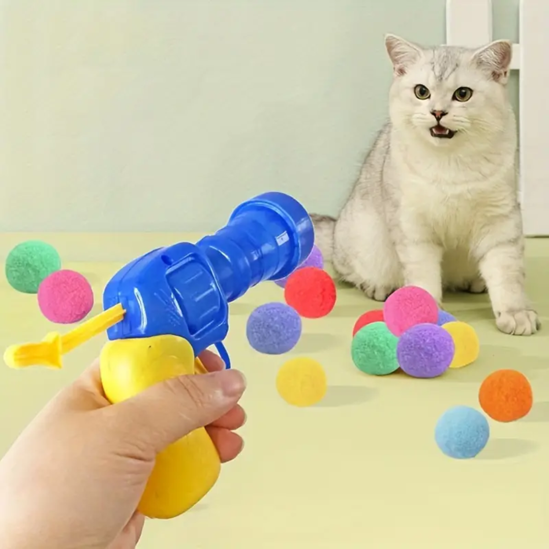 Cat Cannon with 20 Pom Pom Balls