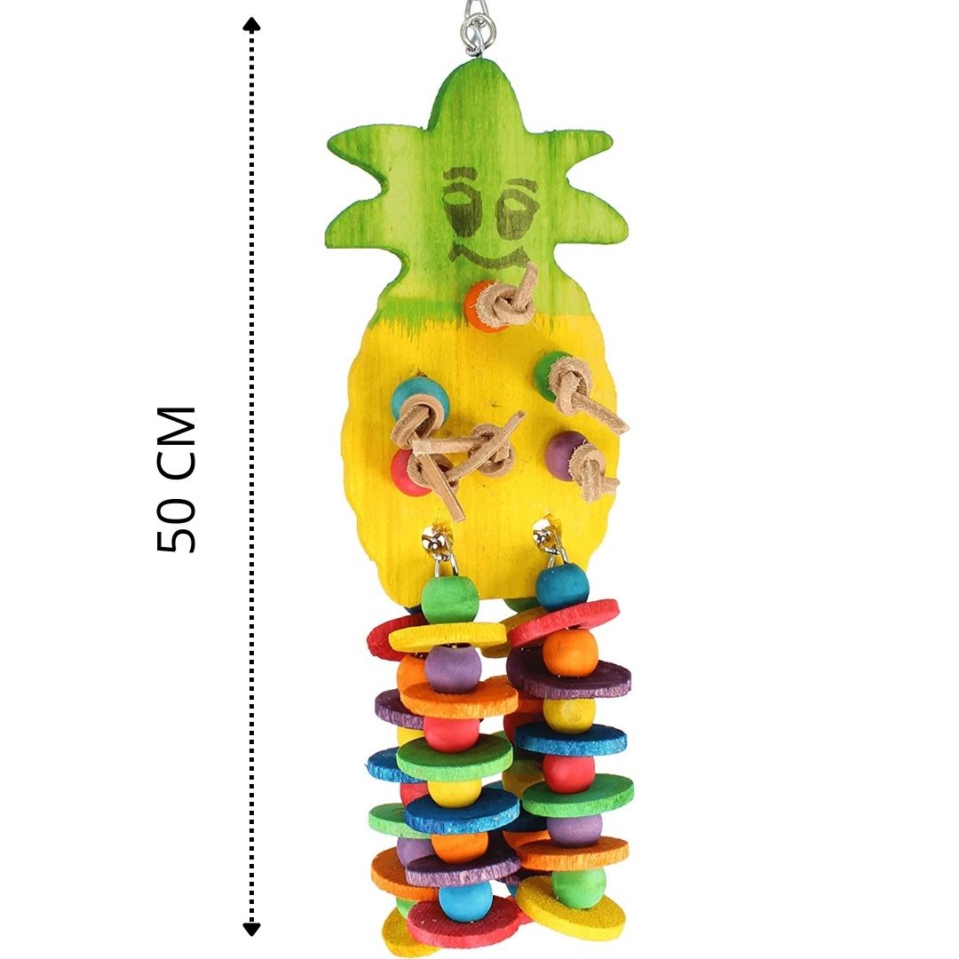 Polly's Paradise: 50 cm Large Pineapple Bird Chew Toy!