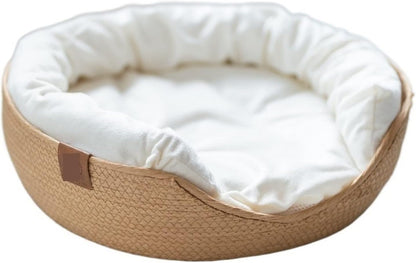 PETSARY | Artisan Rattan Bed with 2 cushions - Large (45 CM)
