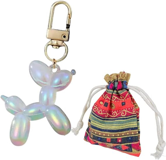 Peepsary : Balloon Dog Keychain: For all our Pet Lovers! (Pearl White)