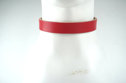 Heritage Collars - Raw Leather (Red, Large)