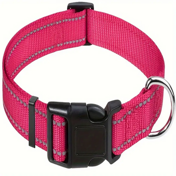 PETSARY Reflective Nylon Bohemia Dog Collar with 1 Pcs Pet ID Tag