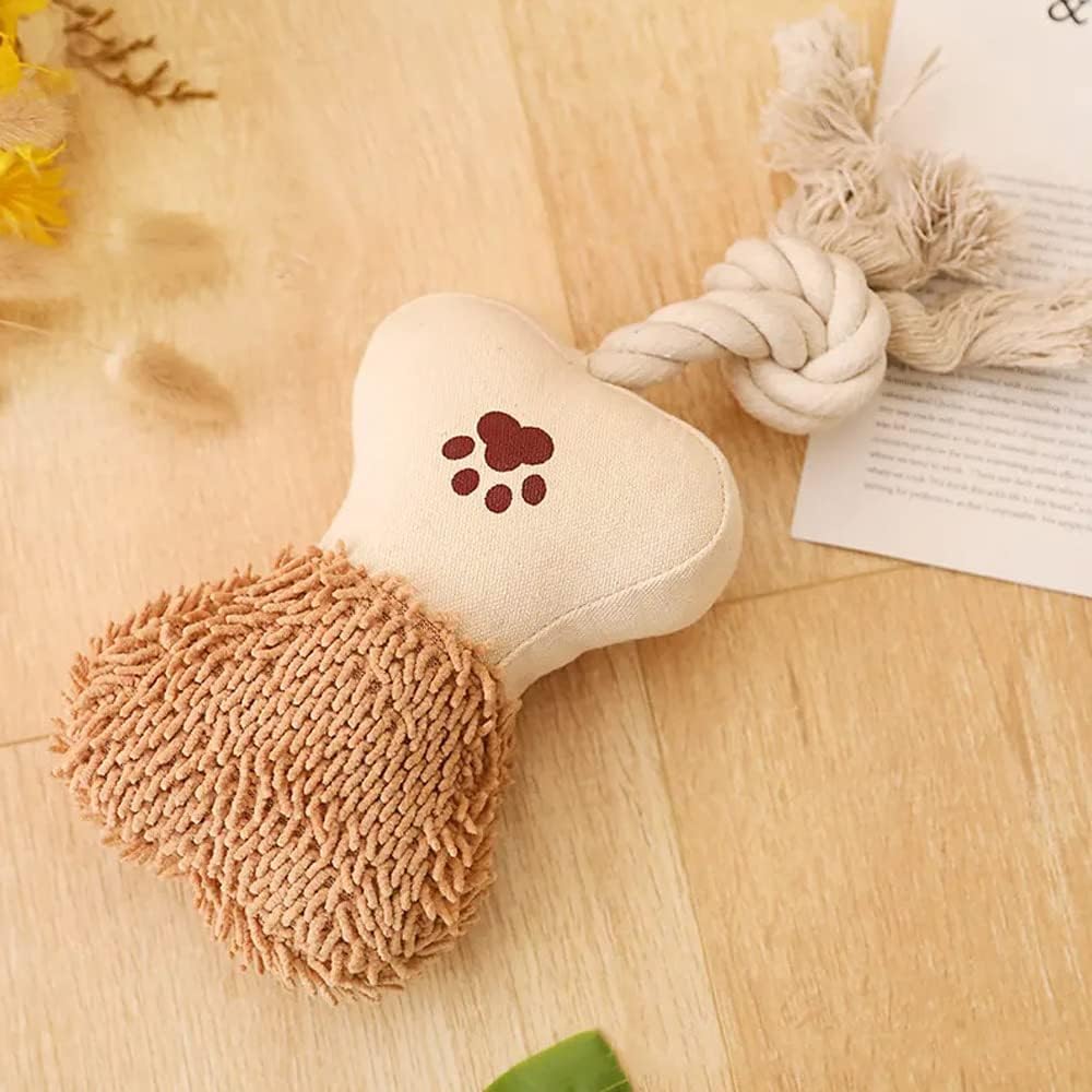 3 Piece Khaki Plush Dog Toy 