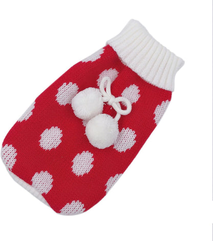 Polka Dot Pom Pom Knitted Christmas Sweater