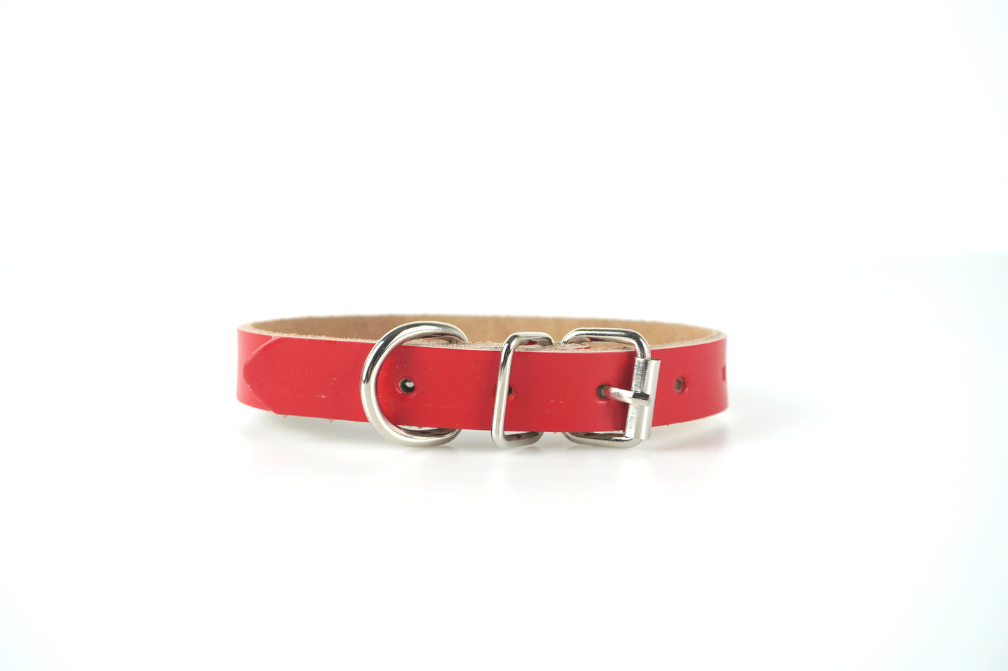 Heritage Collars - Raw Leather (Red, Large)