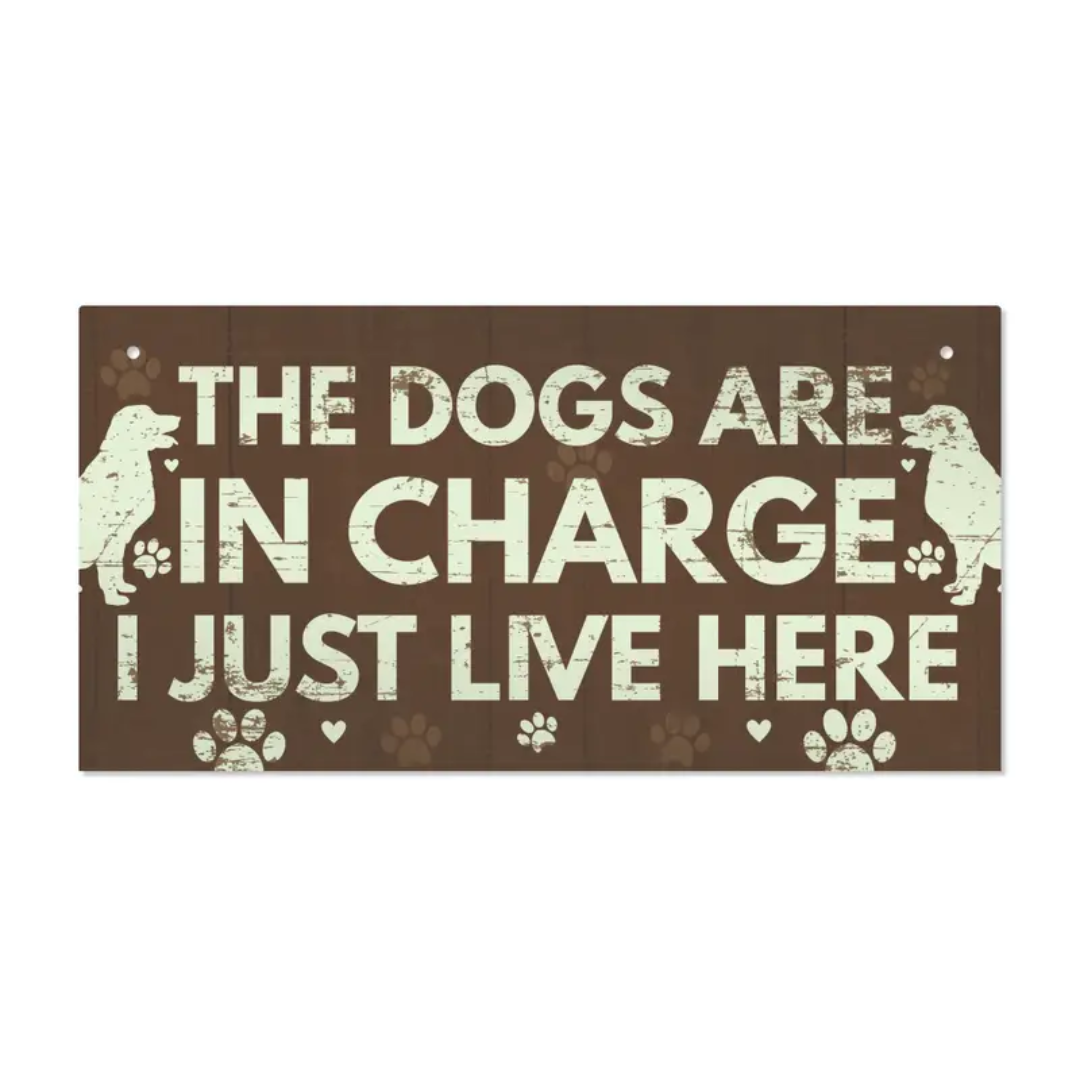 Dog Lover Fun Wooden Home Decor Signs (Brown)
