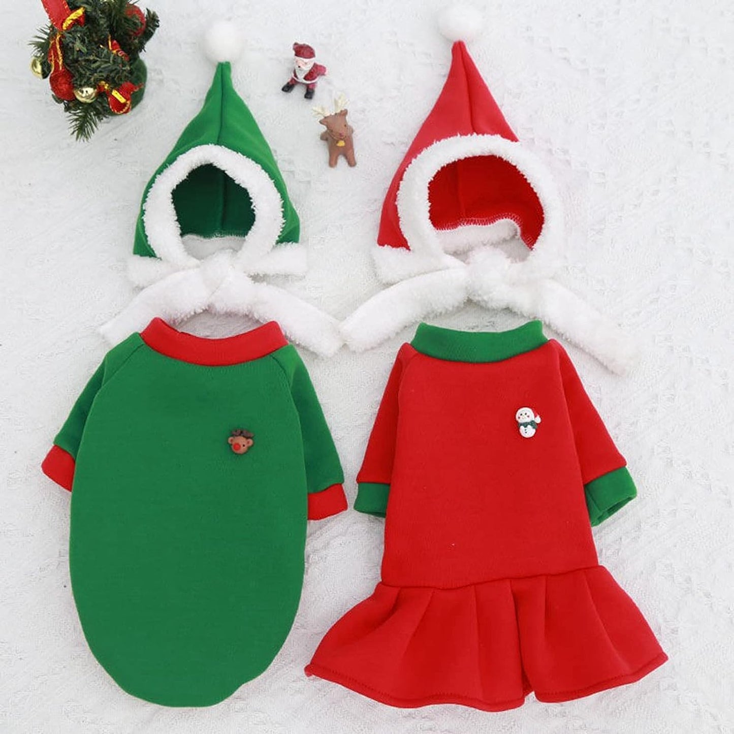 Howliday Outfit Set with Santa Hat (Green)