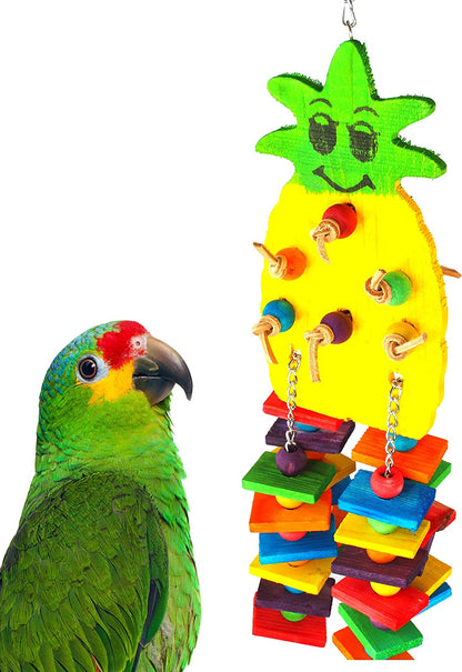 Polly's Paradise: 50 cm Large Pineapple Bird Chew Toy!