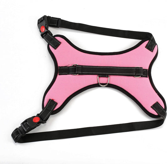 Heavy Duty Padded No Pull Pet Safety Harness (Pink)