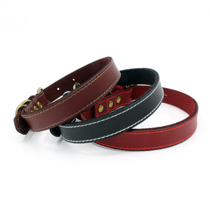 Mini Trendsetter: Genuine Leather Dog Collar (Brown, Small)