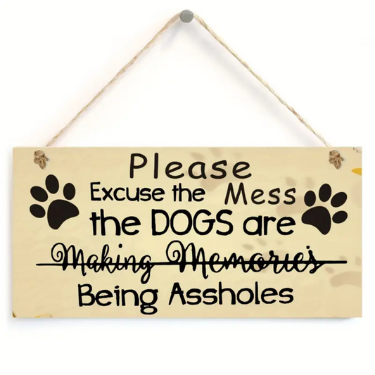 Funny Wooden Home Decor Signs (Beige)