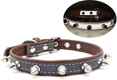 Night Rebel: Light Reflective, Spiked, and Studded Sturdy Dog Collars! (XS/M/L)