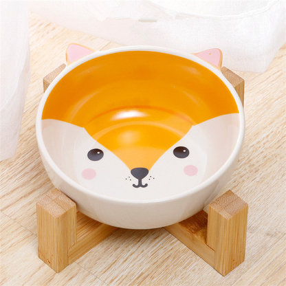 Petsary Fox Shaped Ceramic Bowl: Stylish Elevated Dining