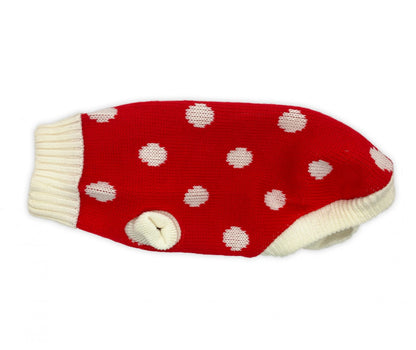 Polka Dot Pom Pom Knitted Christmas Sweater