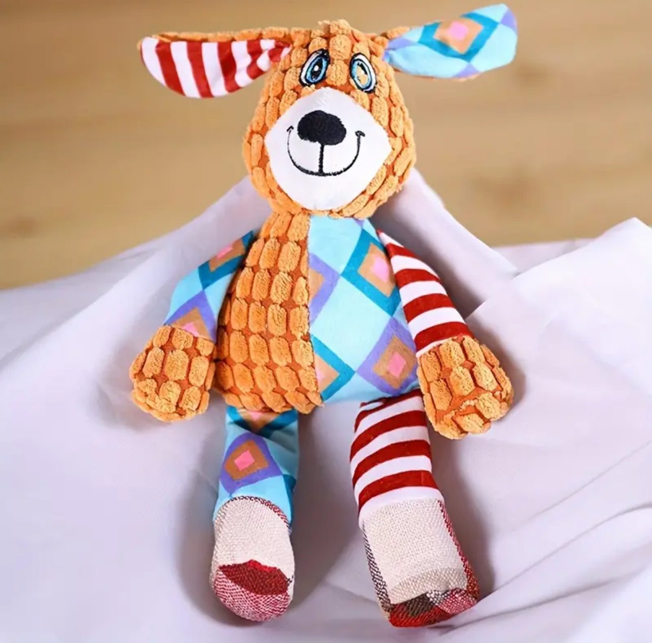 Patchy Pup Plush Playmate Dog Toy