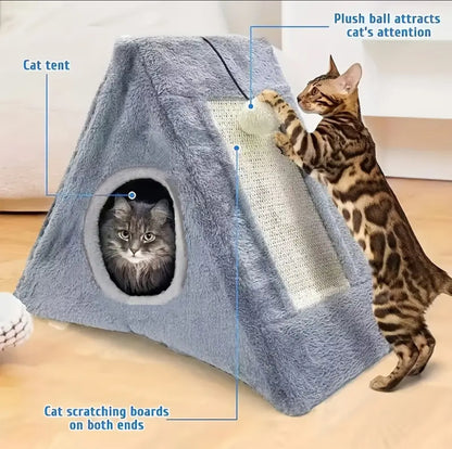 Tri-Purr-retreat Deluxe Scratcher & Nest