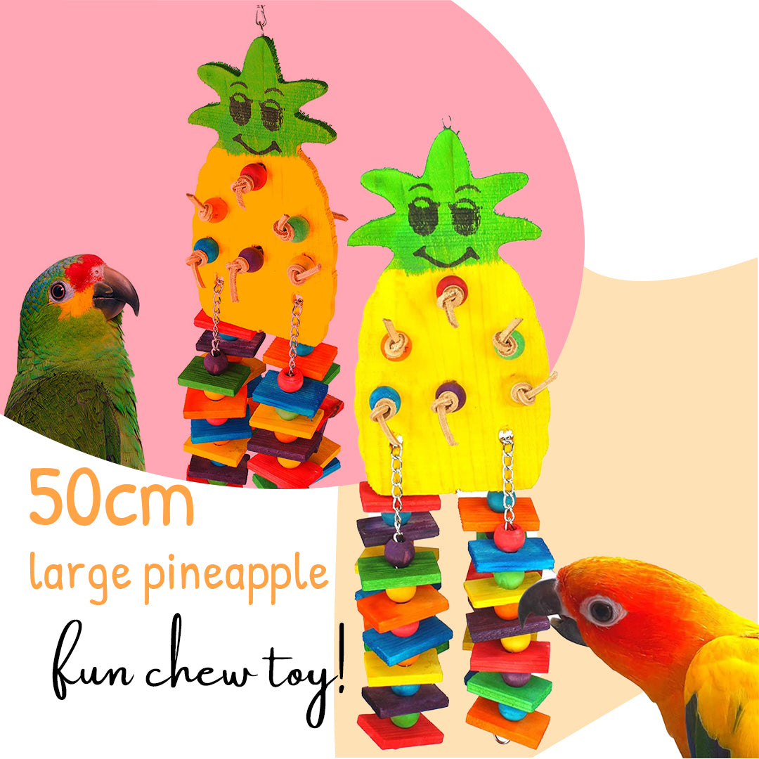 Polly's Paradise: 50 cm Large Pineapple Bird Chew Toy!