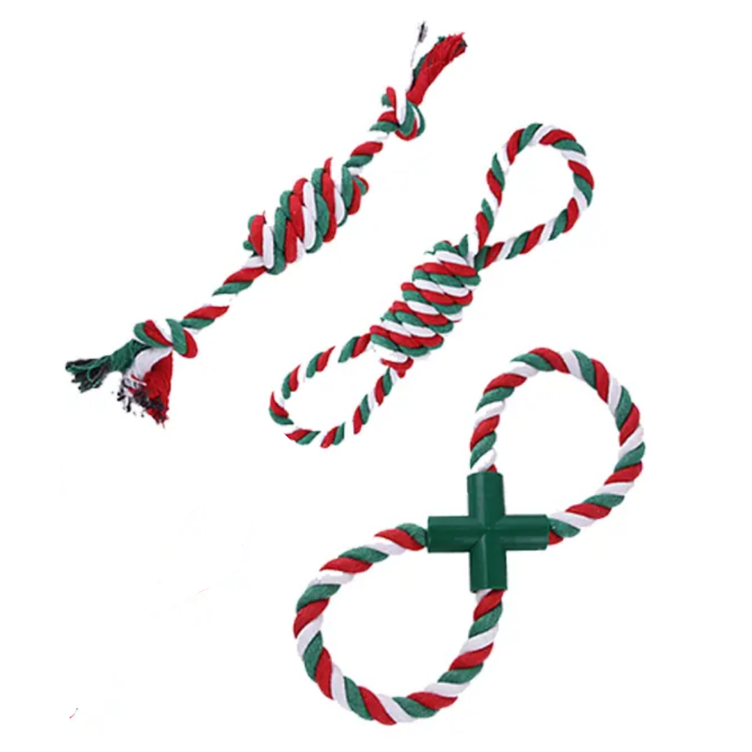 Christmas Cotton Rope Dog Toy 