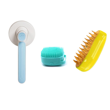 PETSARY Set of 3 Grooming Kit with 1 Pcs Pet ID Tag Gift