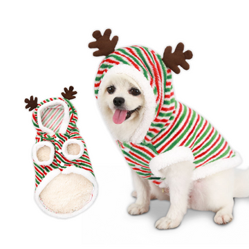 PETSARY Dog Christmas Reindeer Elk Hoodie Sweater with 1 Pcs Pet Gift